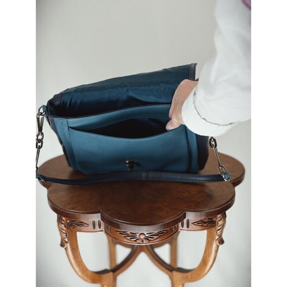 NWT Coach Madison Sadie Satchel $498 Blue Leather Handbag E1371-25167 #00011 - Picture 5 of 8